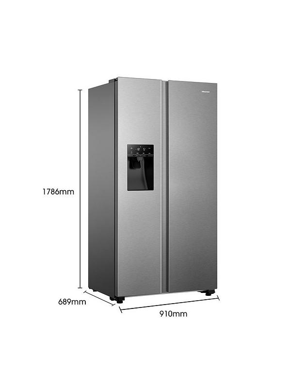 Hisense RS694N4TIE 90cm Wide Side by Side, Non-Plumbed Water and Ice, American Fridge Freezer - Stainless Steel - Image 6